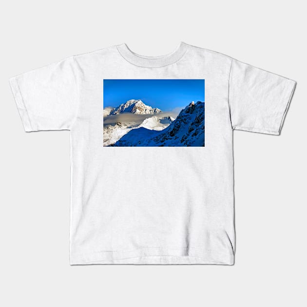 Mont Blanc Les Arcs French Alps France Kids T-Shirt by AndyEvansPhotos